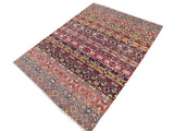 handmade Geometric Khorgeen Pink Purple Hand Knotted RECTANGLE WOOL&SILK area rug 9x12