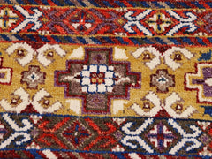 handmade Geometric Khorgeen Pink Purple Hand Knotted RECTANGLE WOOL&SILK area rug 9x12