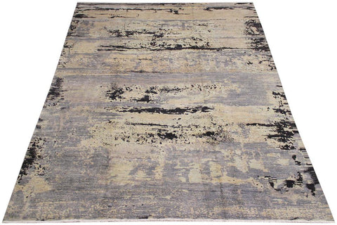 handmade Modern Kafkaz Grey Black Hand Knotted RECTANGLE 100% WOOL area rug 12X15