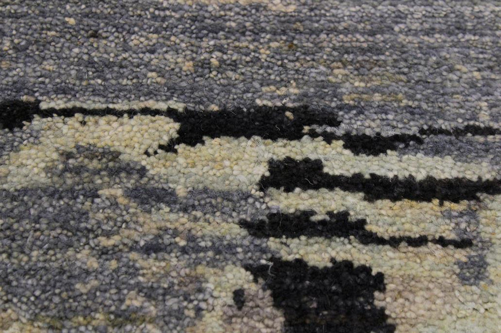 handmade Modern Kafkaz Grey Black Hand Knotted RECTANGLE 100% WOOL area rug 12 x 15