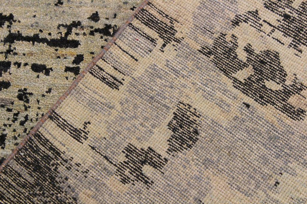 handmade Modern Kafkaz Grey Black Hand Knotted RECTANGLE 100% WOOL area rug 12 x 15