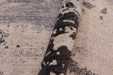handmade Modern Kafkaz Grey Black Hand Knotted RECTANGLE 100% WOOL area rug 12' x 15'