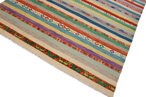 handmade Geometric Moroccan Hi Ivory Rust Hand Knotted RECTANGLE 100% WOOL area rug 10' x 13'