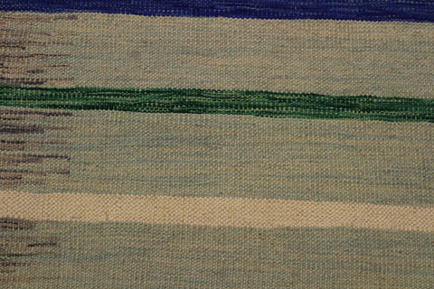 handmade Modern Kilim Grey Blue Hand-Woven RECTANGLE 100% WOOL area rug 6x8