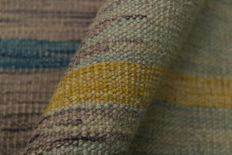 handmade Modern Kilim Grey Blue Hand-Woven RECTANGLE 100% WOOL area rug 6x8