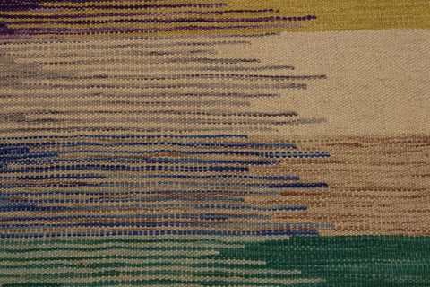 handmade Modern Kilim Ivory Purple Hand-Woven RECTANGLE 100% WOOL area rug 6x8