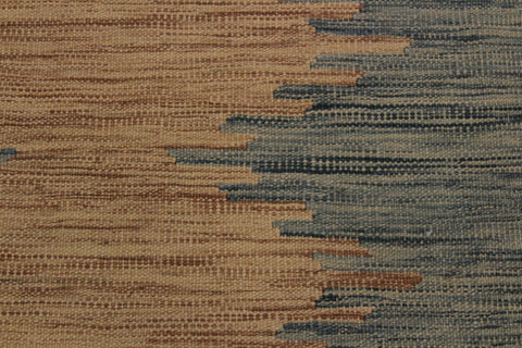 handmade Modern Kilim Grey Blue Hand-Woven RECTANGLE 100% WOOL area rug 6x8