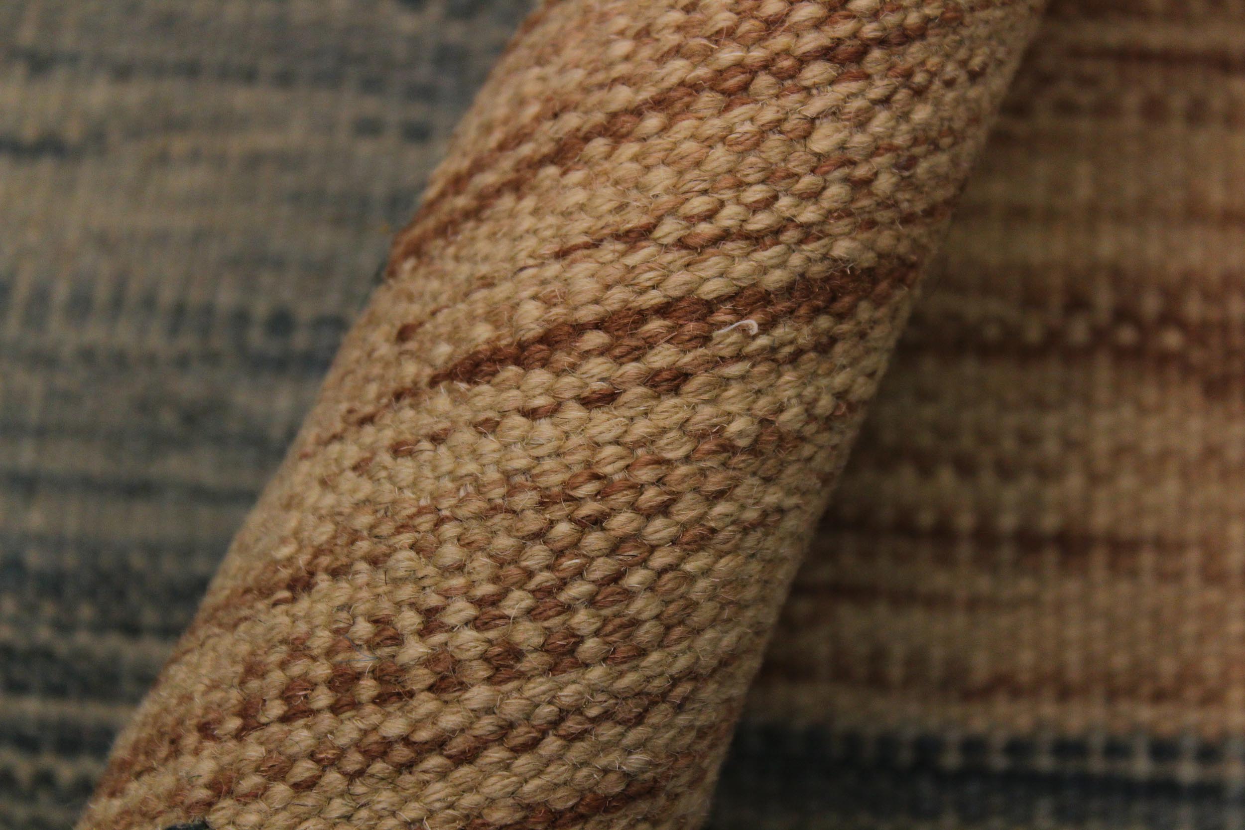 handmade Modern Kilim Grey Blue Hand-Woven RECTANGLE 100% WOOL area rug 6x8