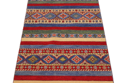 handmade Geometric Kurjean Red Beige Hand Knotted RUNNER 100% WOOL area rug 3x10