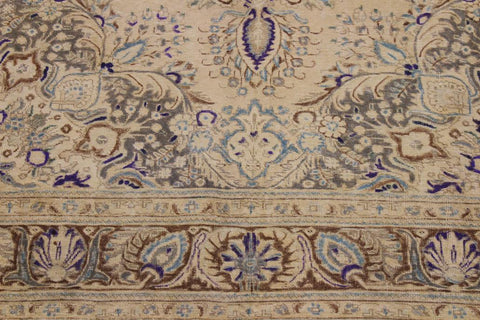 handmade Vintage Hand Painte Tan Brown Hand Knotted RECTANGLE 100% WOOL area rug 8X11