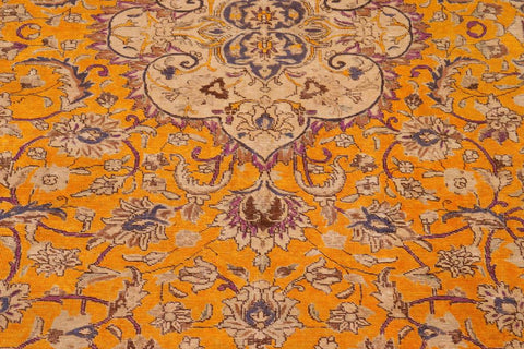 handmade Vintage Hand Painte Orange Blue Hand Knotted RECTANGLE 100% WOOL area rug 10X13