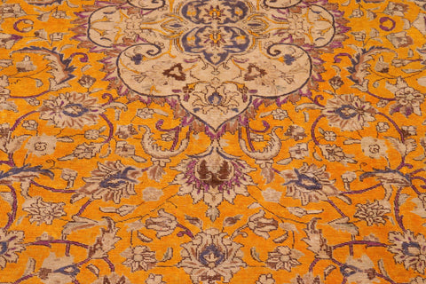 handmade Vintage Hand Painte Orange Blue Hand Knotted RECTANGLE 100% WOOL area rug 10' x 13'
