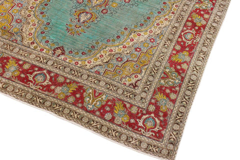 handmade Vintage Hand Painte Blue Red Hand Knotted RECTANGLE 100% WOOL area rug 8X12