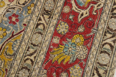 handmade Vintage Hand Painte Blue Red Hand Knotted RECTANGLE 100% WOOL area rug 8X12