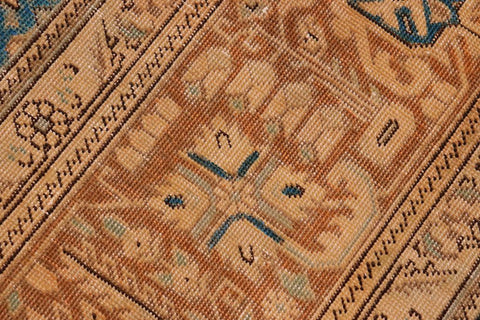 handmade Vintage Hand Painte Teal Brown Hand Knotted RECTANGLE 100% WOOL area rug 10X13