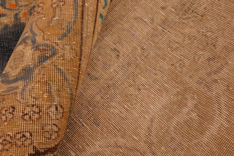 handmade Vintage Hand Painte Grey Gold Hand Knotted RECTANGLE 100% WOOL area rug 10X13