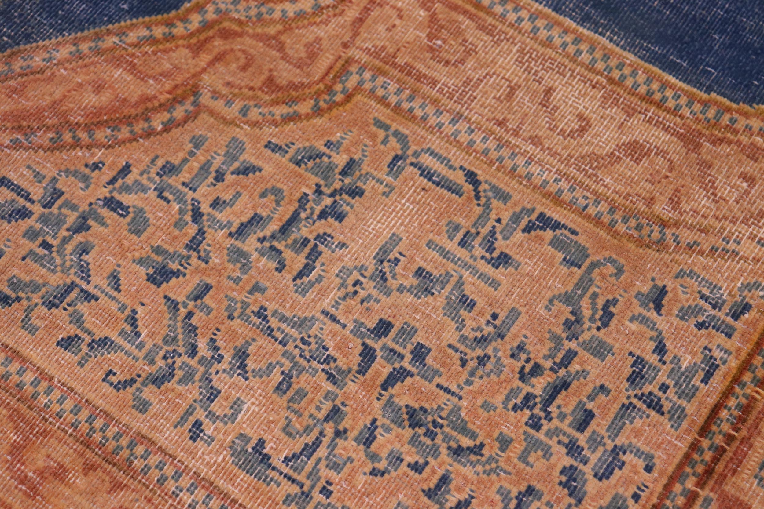 handmade Vintage Vintage Blue Pink Hand Knotted RECTANGLE 100% WOOL area rug 10' x 14'