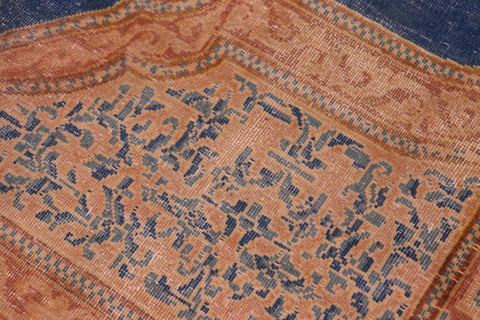 handmade Vintage Vintage Blue Pink Hand Knotted RECTANGLE 100% WOOL area rug 10' x 14'