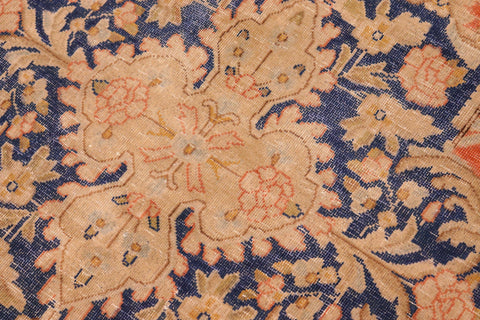 handmade Vintage Vintage Orange Blue Hand Knotted RECTANGLE 100% WOOL area rug 10' x 13'