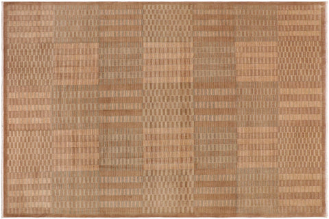 handmade Modern Gabbeh Brown Beige Hand Knotted RECTANGLE 100% WOOL area rug 10' x 13'