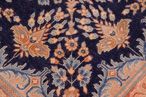 handmade Vintage Vintage Blue Brown Hand Knotted RECTANGLE 100% WOOL area rug 10X13