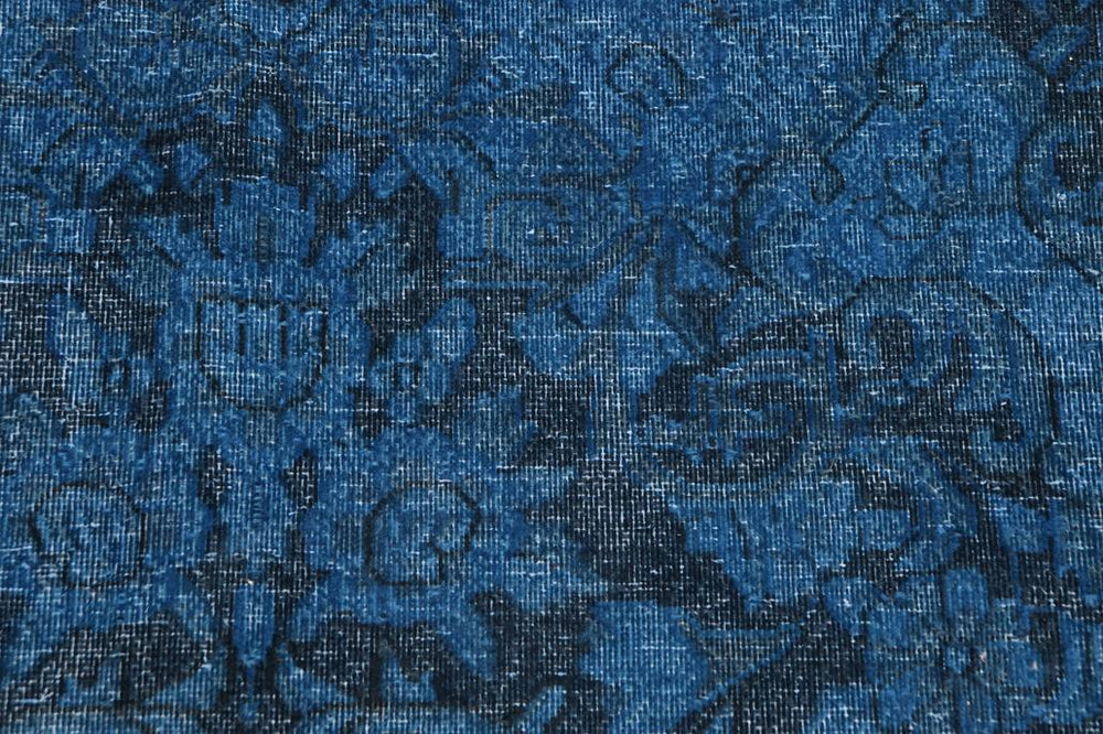 handmade Vintage Vintage Blue Black Hand Knotted RECTANGLE 100% WOOL area rug 10x13