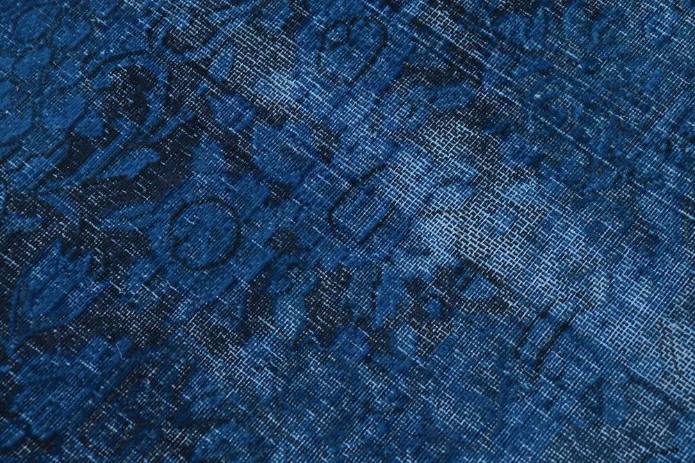 handmade Vintage Vintage Blue Black Hand Knotted RECTANGLE 100% WOOL area rug 10x13