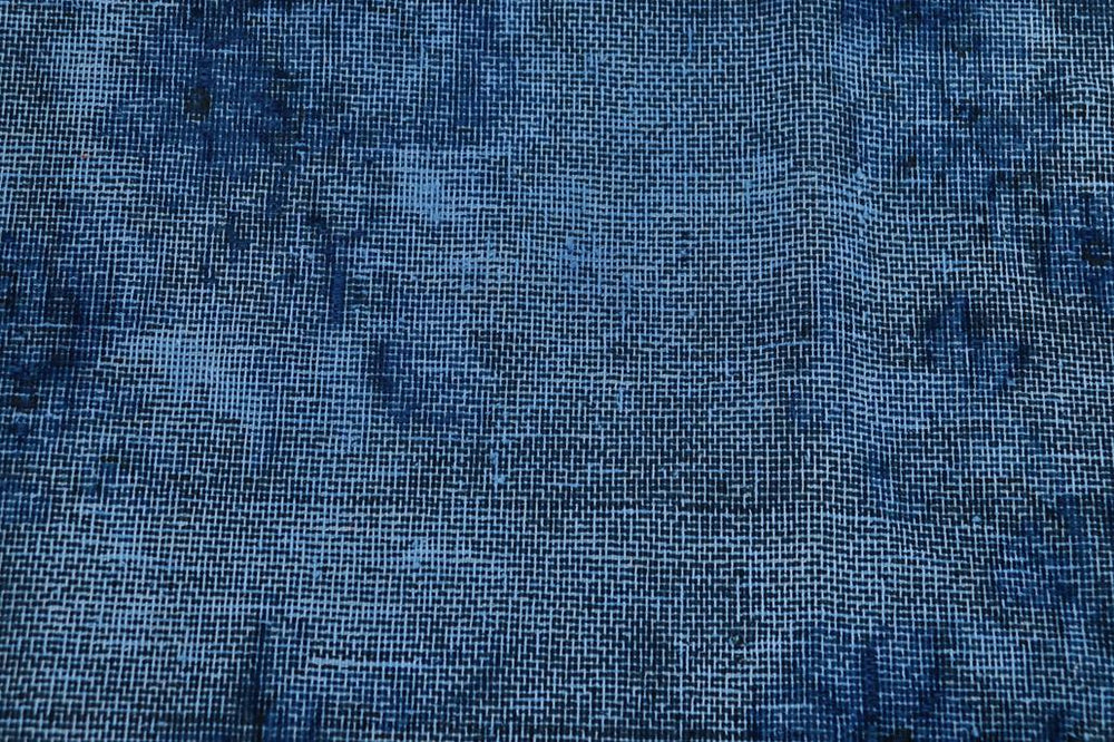 handmade Vintage Vintage Blue Black Hand Knotted RECTANGLE 100% WOOL area rug 10x13