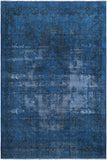 Vintage Distressed Persian Soriano Blue/Black Wool Rug - 9'9'' x 13'3''