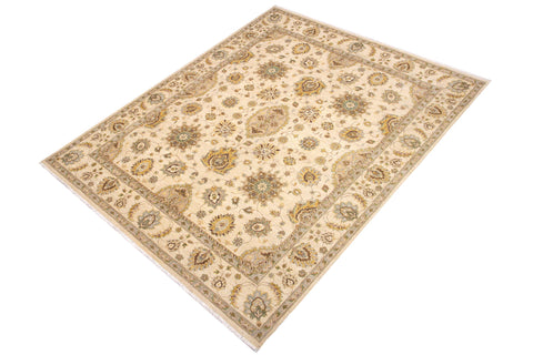 handmade Traditional Kafkaz Beige Beige Hand Knotted RECTANGLE 100% WOOL area rug 8x10