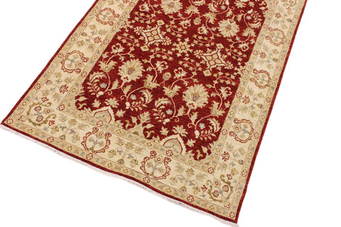 handmade Traditional Kafkaz Red Ivory Hand Knotted RECTANGLE 100% WOOL area rug 4x6