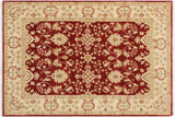 Boho Chic Ziegler Sowell Red/Ivory Hand-Knotted Wool Rug - 3'11'' x 5'10''