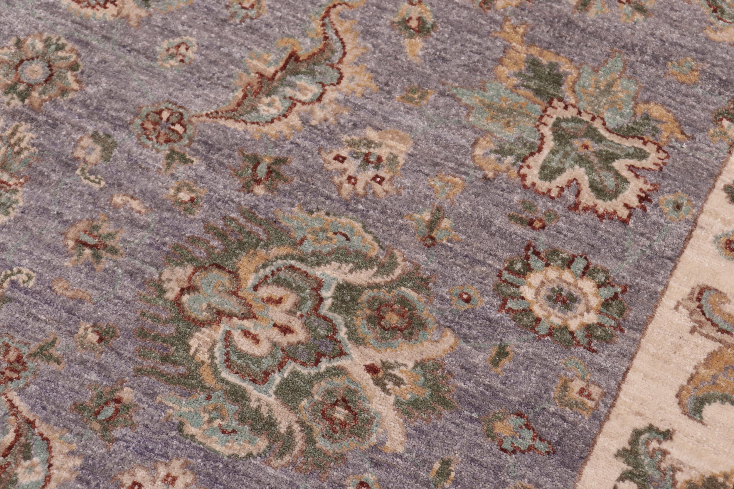 handmade Traditional Kafkaz Grey Ivory Hand Knotted RECTANGLE 100% WOOL area rug 6x8