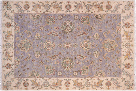 handmade Traditional Kafkaz Grey Ivory Hand Knotted RECTANGLE 100% WOOL area rug 6x8