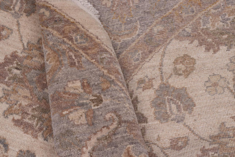 handmade Traditional Kafkaz Ivory Grey Hand Knotted ROUND 100% WOOL area rug 8' x 8'