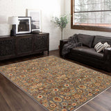 handmade Transitional Kafkaz Gray Brown Hand Knotted RECTANGLE 100% WOOL area rug 9 x 11