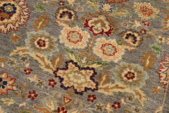 handmade Transitional Kafkaz Gray Brown Hand Knotted RECTANGLE 100% WOOL area rug 9X11