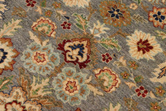 handmade Transitional Kafkaz Gray Brown Hand Knotted RECTANGLE 100% WOOL area rug 9X11