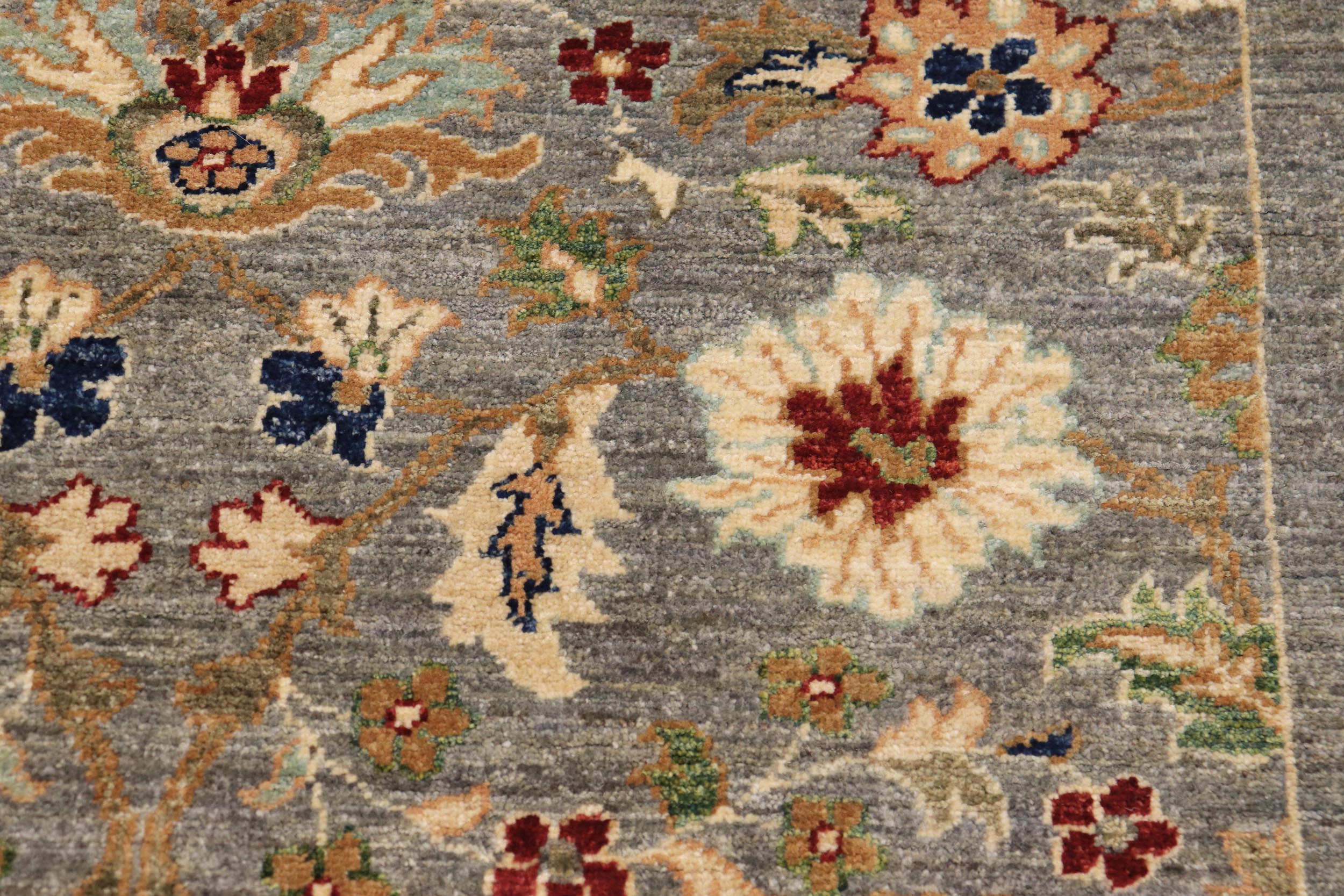 handmade Modern Kafkaz Gray Brown Hand Knotted RECTANGLE 100% WOOL area rug 9' x 11'