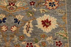 handmade Transitional Kafkaz Gray Brown Hand Knotted RECTANGLE 100% WOOL area rug 9X11