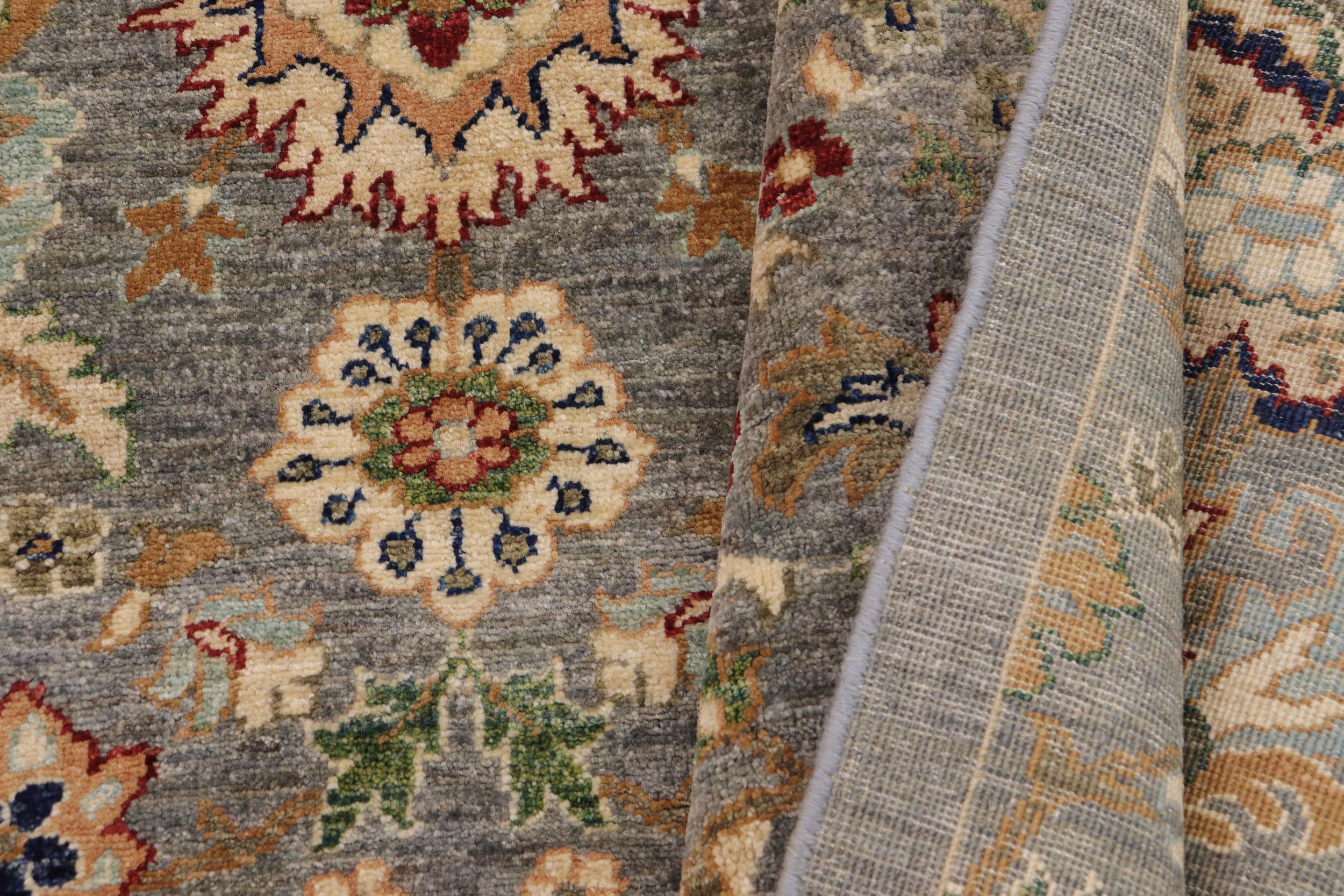 handmade Modern Kafkaz Gray Brown Hand Knotted RECTANGLE 100% WOOL area rug 9' x 11'