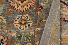 handmade Transitional Kafkaz Gray Brown Hand Knotted RECTANGLE 100% WOOL area rug 9X11