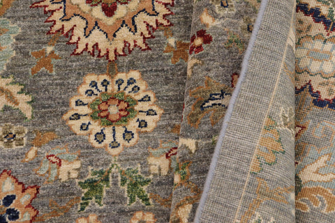 handmade Modern Kafkaz Gray Brown Hand Knotted RECTANGLE 100% WOOL area rug 9' x 11'