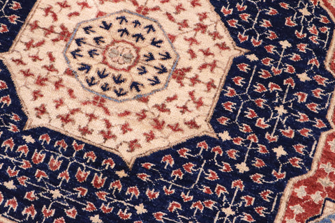 handmade Geometric Mamluk Ivory Rust Hand Knotted RECTANGLE 100% WOOL area rug 9 x 12