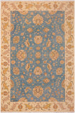 handmade Traditional Kafkaz Blue Ivory Hand Knotted RECTANGLE 100% WOOL area rug 9 x 12