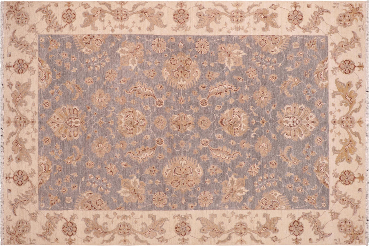 handmade Traditional Kafkaz Grey Beige Hand Knotted RECTANGLE 100% WOOL area rug 6x9