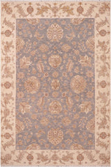 handmade Traditional Kafkaz Grey Beige Hand Knotted RECTANGLE 100% WOOL area rug 6X9