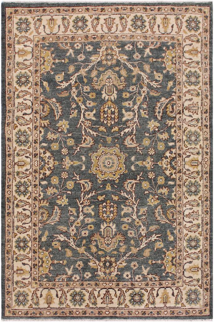 handmade Traditional Kafkaz Green Beige Hand Knotted RECTANGLE 100% WOOL area rug 4X6