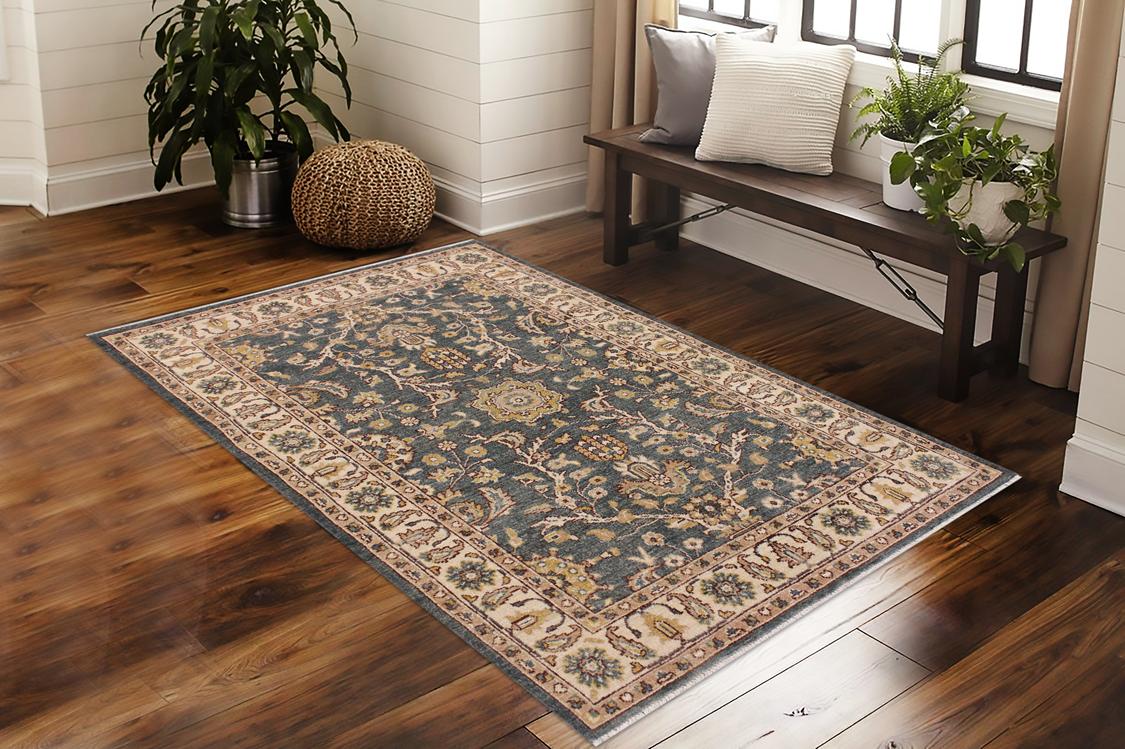 handmade Traditional Kafkaz Green Beige Hand Knotted RECTANGLE 100% WOOL area rug 4x6