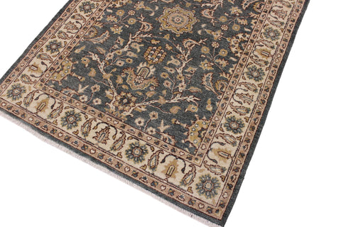 handmade Traditional Kafkaz Green Beige Hand Knotted RECTANGLE 100% WOOL area rug 4x6